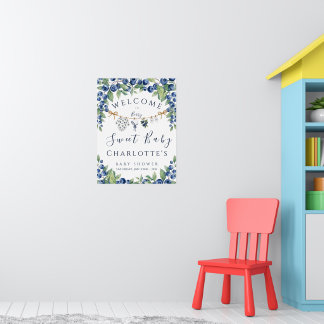 Poster Cartaz de Boas-Vindas do Chá de Bebê do Menino Blu
