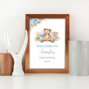 Poster Cartaz de Boas-Vindas do Chá de Bebê Urso de Pelúc