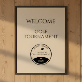 Poster Cartaz de Boas-Vindas do Torneio de Golfe Azul