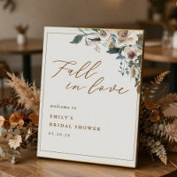Cartaz de Boas-Vindas Floral de Outono Rústico Ena
