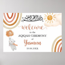 Cartaz de Boas Vindas Instantâneo Aqiqah Aqeeqah