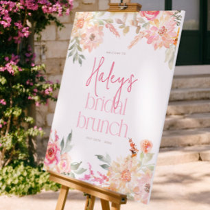 Poster Cartaz de Boas-Vindas para Café da Manhã Floral de