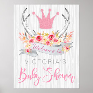 Poster Cartaz de Boas-Vindas para Chá de Bebê da Princesa