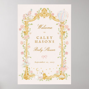 Poster cartaz de boas-vindas para chá de bebê da princesa