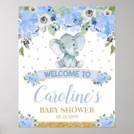 Poster Cartaz de Boas-Vindas para Chá de Bebê de Elefante
