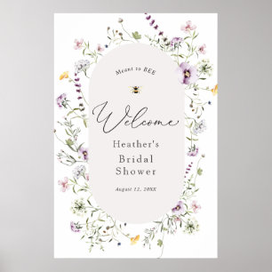 Poster Cartaz de Boas-Vindas para Chá de Noiva com Flor S