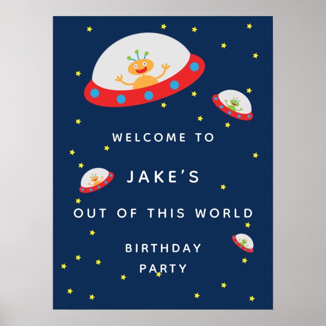 Poster Cartaz de boas-vindas para festa de aniversário de (Frente)