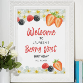 Poster Cartaz de Boas-Vindas para o Primeiro Aniversário 