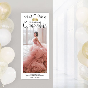 Poster Cartaz de Boas-Vindas Quinceañera Moderno com Foto