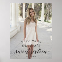 Cartaz de Boas-Vindas Sweet Sixteen com Foto