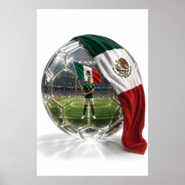 Poster Cartaz de Bola de Cristal do Futebol do México 