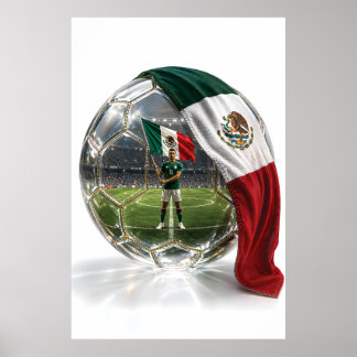 Poster Cartaz de Bola de Cristal do Futebol do México 