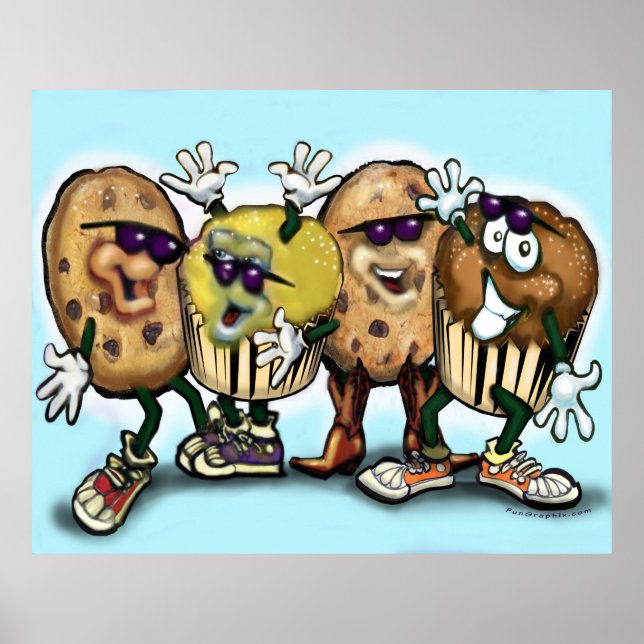 Poster Cartaz de Bolinhos e Cupcakes (Frente)