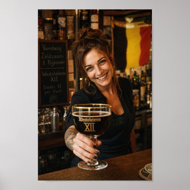 Poster Cartaz de Brinde de Taberna Belga com Cerveja Escu (Frente)