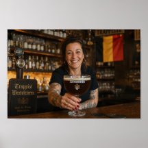 Cartaz de Brinde de Taberna Belga pela Barmaid