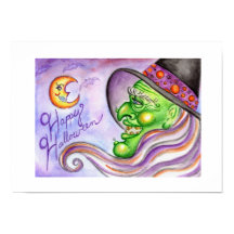 Cartaz de Bruxa de Halloween