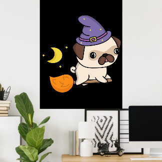 Poster Cartaz de Bruxa Pug