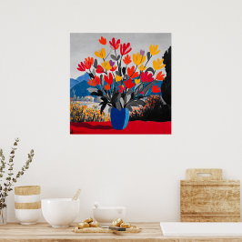 Poster Cartaz de Buquê Floral Ousado