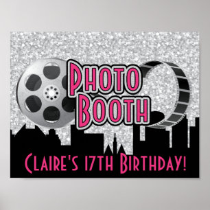 Póster Cartaz de Cabine de Foto de Festa de Hollywood
