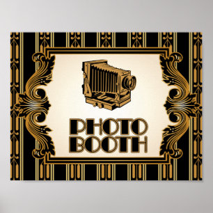 Póster Cartaz de Cabine de Fotos de Câmera Antiga dos Ano