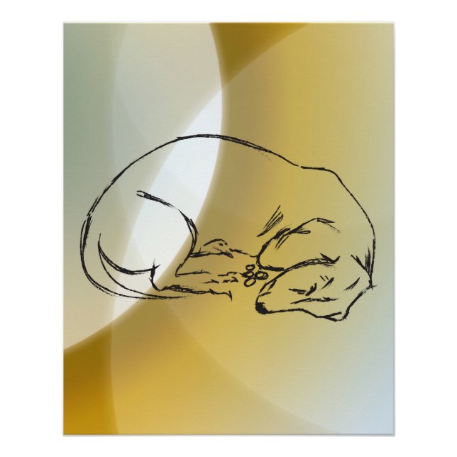 Póster Cartaz de cachorro dachshund dormindo (Frente)
