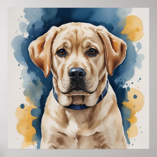 Poster Cartaz de Cachorro Labrador Arte para Parede