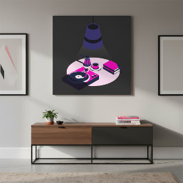 Poster Cartaz de Café com Vinil Moderno