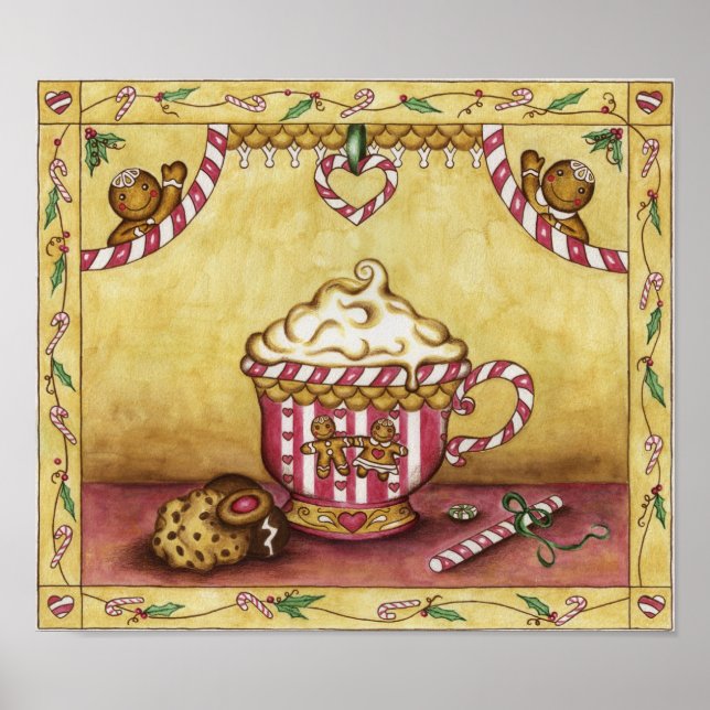 Póster Cartaz de Café de Pão de Mel (Frente)