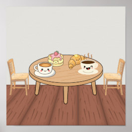 Poster Cartaz de Café de Pequeno-Almoço Aconchegante | Ca
