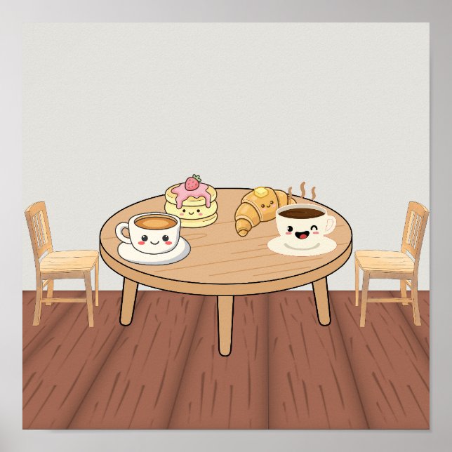 Poster Cartaz de Café de Pequeno-Almoço Aconchegante | Ca (Frente)