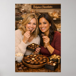Poster Cartaz de Café Delight de Pralina Belga Quente