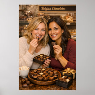 Poster Cartaz de Café Delight de Pralina Belga Quente