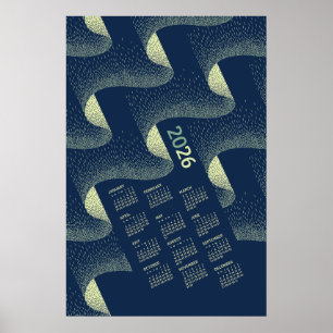 Poster Cartaz de Calendário de 2026 Aurora Boreal