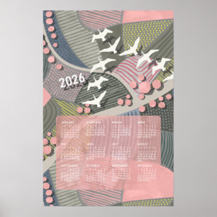 Poster Cartaz de Calendário de 2026 Gansos Paisagem