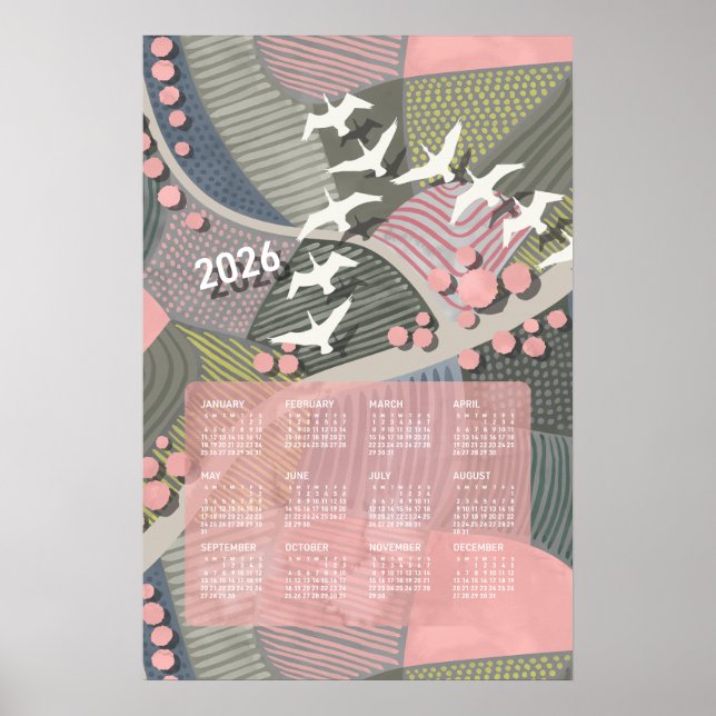 Poster Cartaz de Calendário de 2026 Gansos Paisagem (Frente)