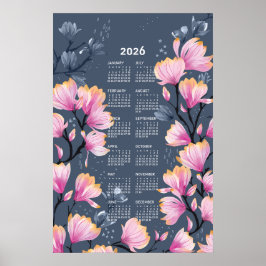 Poster Cartaz de Calendário de 2026 Magnólia