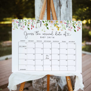 Poster Cartaz de Calendário de Adivinhação da Data Prováv