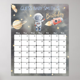 Poster Cartaz de Calendário de Data Prevista de Astronaut