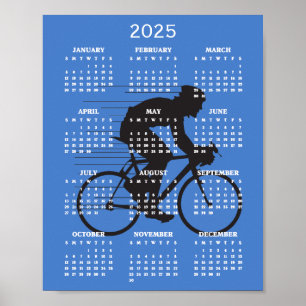 Poster Cartaz de Calendário de Design de Ciclismo 2025