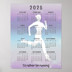 Poster Cartaz de Calendário de Design de Corrida 2025