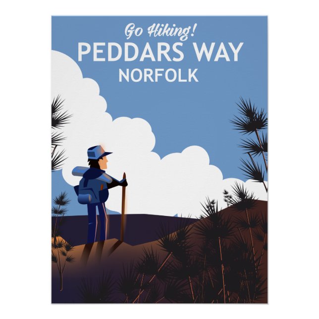 Póster Cartaz de caminhada Peddars Way Norfolk (Frente)