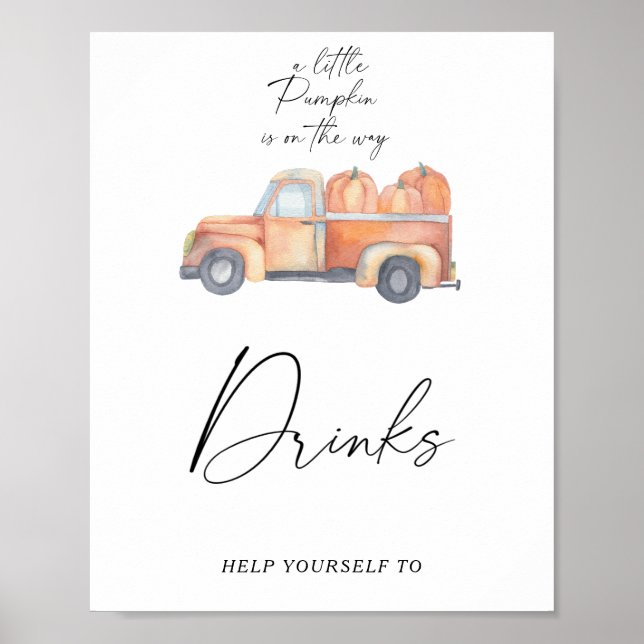 Poster Cartaz de caminhão de abóbora - Bebidas (Frente)