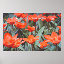 Poster Cartaz de campo de tulipas vermelhas