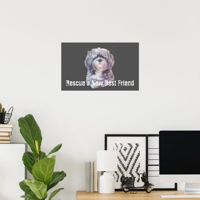 Poster Cartaz de Cão Resgatado (Escritório em casa)