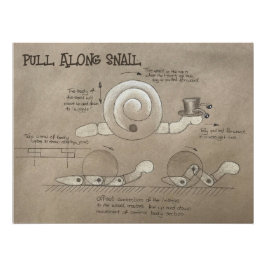 Póster Cartaz de Caracol para Puxar