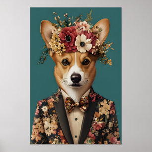 Poster Cartaz de Cardigan Welsh Corgi Terno, Corgi
