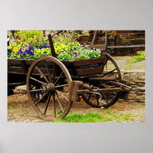 Poster Cartaz de Carrinho de Flores