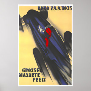 Poster Cartaz de Carro de Corrida República Tcheca Impres