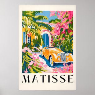 Poster Cartaz de carro vintage, arte de parede Preppy, ca
