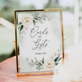 Poster Cartaz de cartões e presentes florais elegantes de